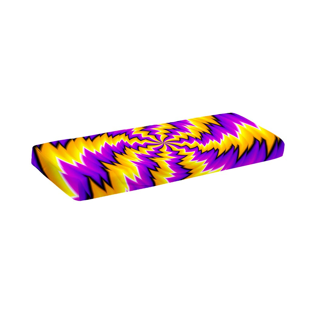 Yellow Vortex Moving Optical Illusion Piano Keyboard Cover