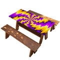 Yellow Vortex Moving Optical Illusion Picnic Table Cover