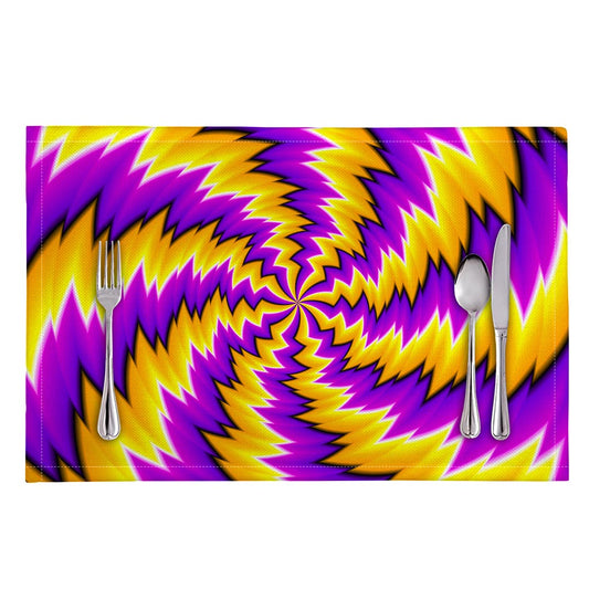 Yellow Vortex Moving Optical Illusion Placemat