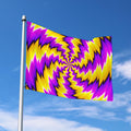 Yellow Vortex Moving Optical Illusion Polyester Flag