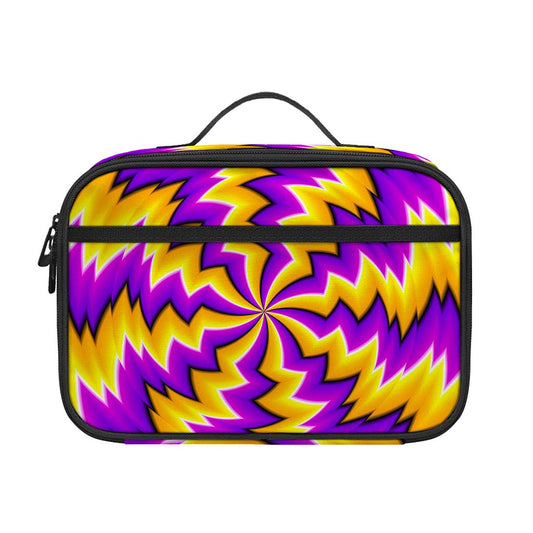 Yellow Vortex Moving Optical Illusion Portable Lunch Bag