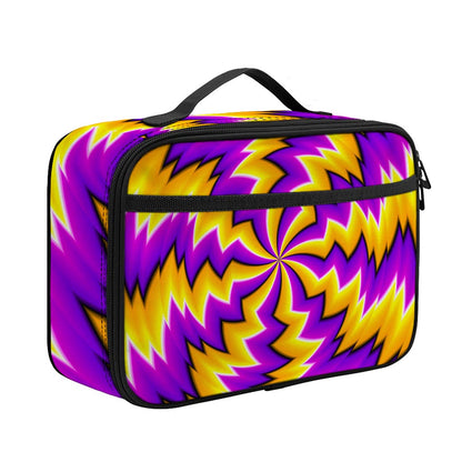 Yellow Vortex Moving Optical Illusion Portable Lunch Bag