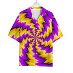 Yellow Vortex Moving Optical Illusion Rayon Hawaiian Shirt