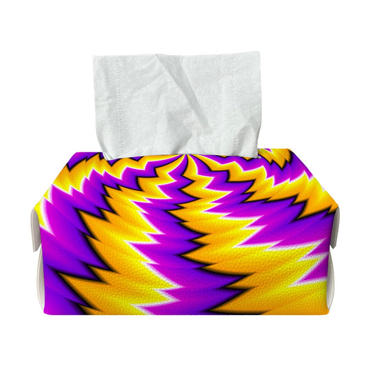 Yellow Vortex Moving Optical Illusion Rectangle Tissue Box Cover