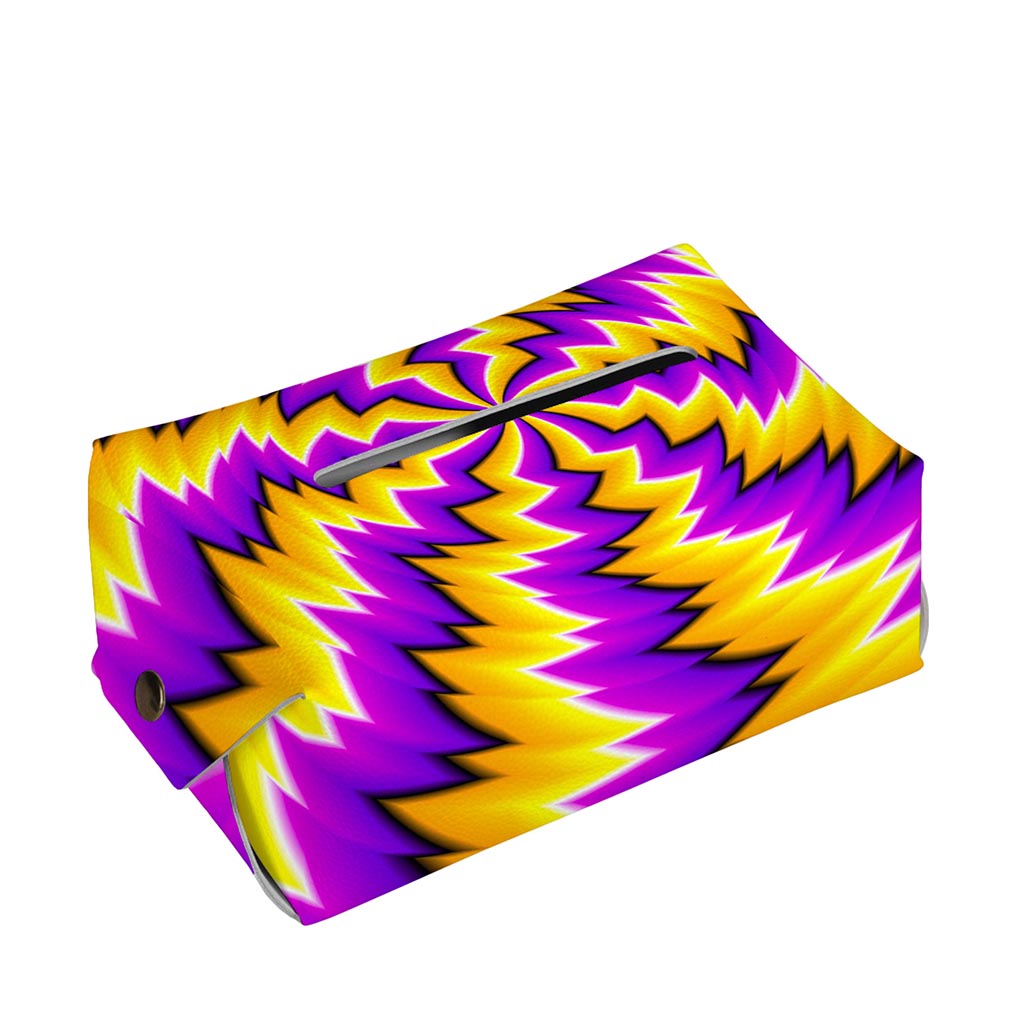 Yellow Vortex Moving Optical Illusion Rectangle Tissue Box Cover
