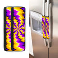 Yellow Vortex Moving Optical Illusion Refrigerator Handle Covers