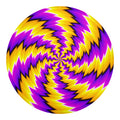 Yellow Vortex Moving Optical Illusion Round Blanket