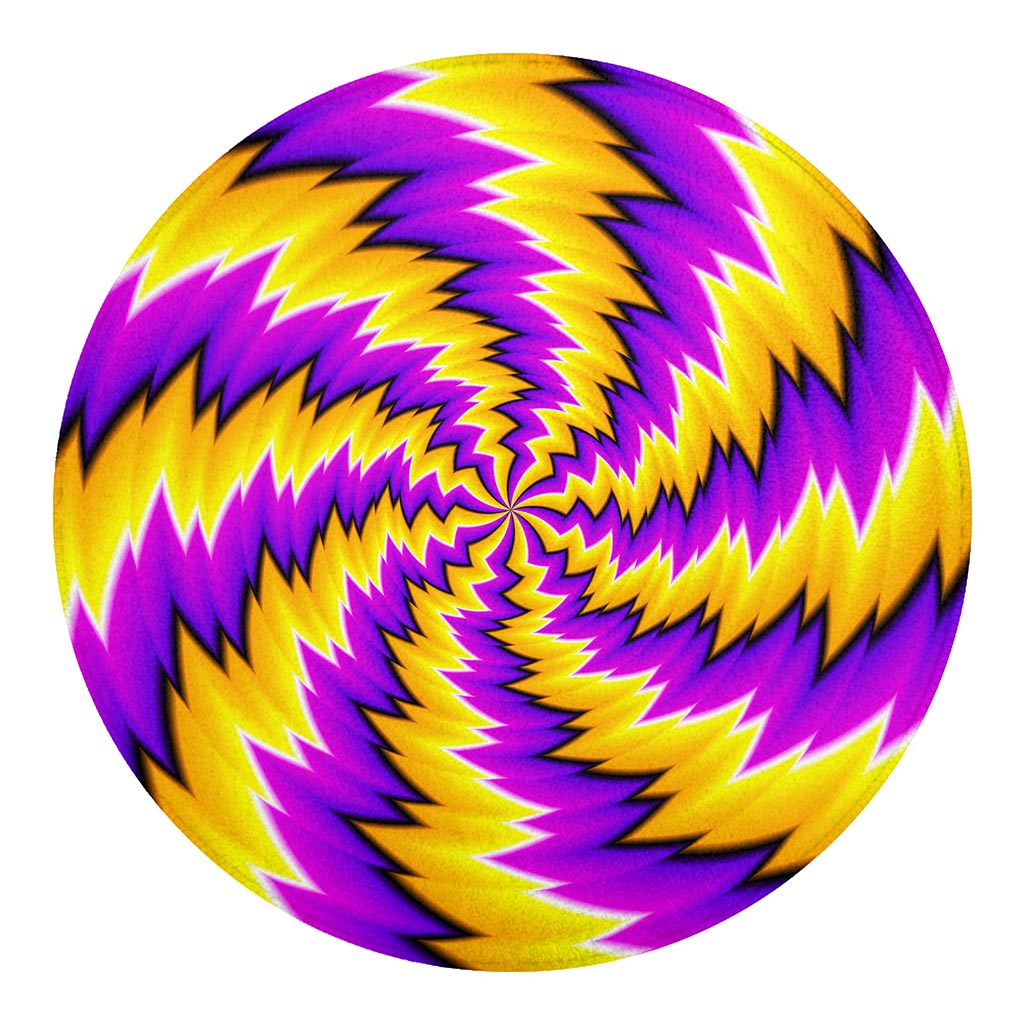 Yellow Vortex Moving Optical Illusion Round Blanket