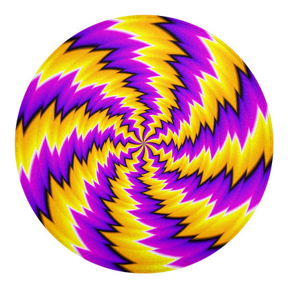 Yellow Vortex Moving Optical Illusion Round Blanket