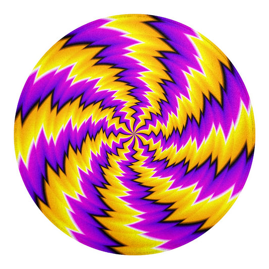 Yellow Vortex Moving Optical Illusion Round Blanket