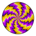 Yellow Vortex Moving Optical Illusion Round Floor Mat