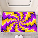 Yellow Vortex Moving Optical Illusion Rubber Doormat