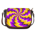 Yellow Vortex Moving Optical Illusion Saddle Bag