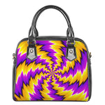 Yellow Vortex Moving Optical Illusion Shoulder Handbag