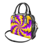 Yellow Vortex Moving Optical Illusion Shoulder Handbag