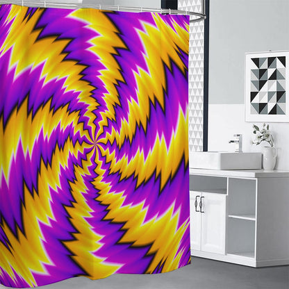 Yellow Vortex Moving Optical Illusion Shower Curtain