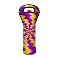 Yellow Vortex Moving Optical Illusion Single Neoprene Wine Tote