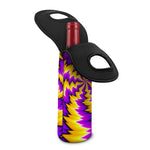 Yellow Vortex Moving Optical Illusion Single Neoprene Wine Tote