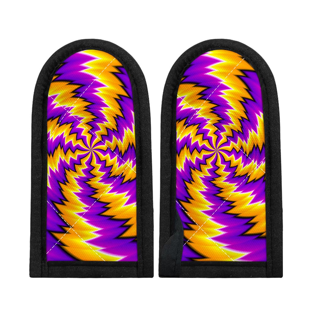Yellow Vortex Moving Optical Illusion Skillet Handle Cover