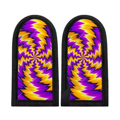Yellow Vortex Moving Optical Illusion Skillet Handle Cover