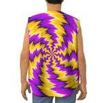 Yellow Vortex Moving Optical Illusion Sleeveless Baseball Jersey