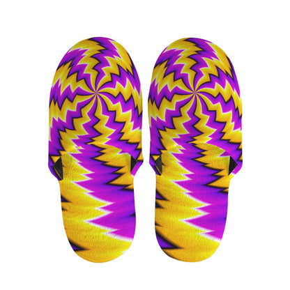 Yellow Vortex Moving Optical Illusion Slippers