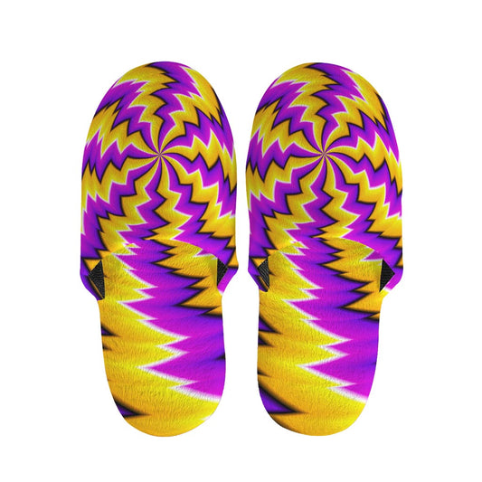 Yellow Vortex Moving Optical Illusion Slippers