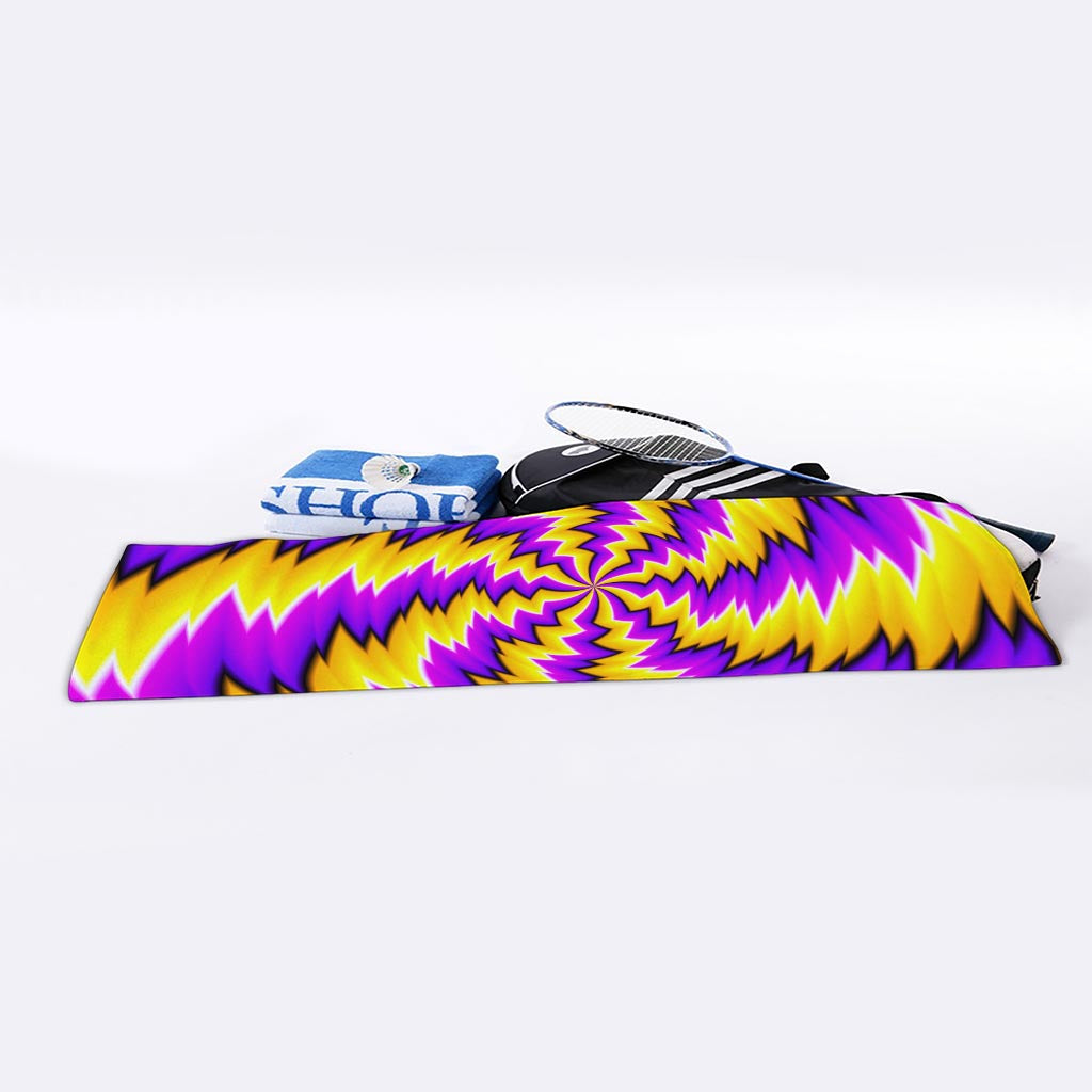 Yellow Vortex Moving Optical Illusion Sports Towel
