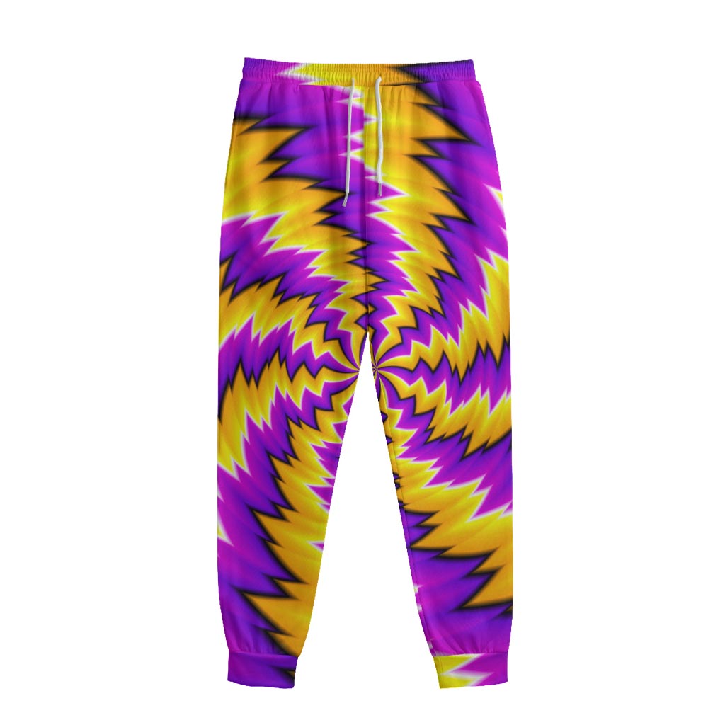 Yellow Vortex Moving Optical Illusion Sweatpants