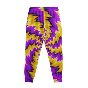 Yellow Vortex Moving Optical Illusion Sweatpants