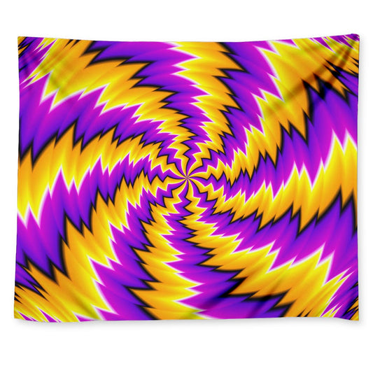 Yellow Vortex Moving Optical Illusion Tapestry