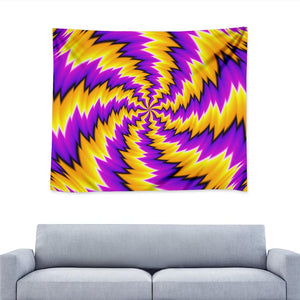 Yellow Vortex Moving Optical Illusion Tapestry