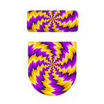 Yellow Vortex Moving Optical Illusion Toilet Lid And Tank Cover Set