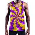 Yellow Vortex Moving Optical Illusion Men's Workout Tank Top