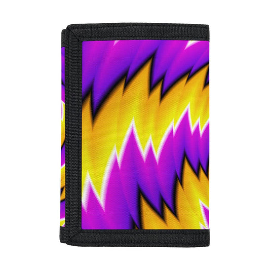 Yellow Vortex Moving Optical Illusion Trifold Wallet
