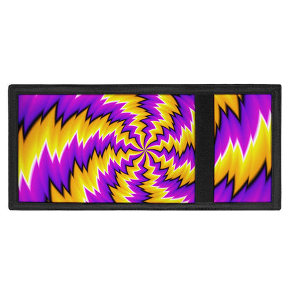 Yellow Vortex Moving Optical Illusion Trifold Wallet