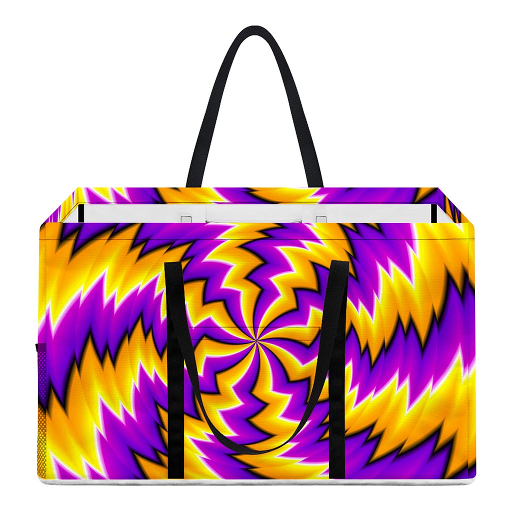 Yellow Vortex Moving Optical Illusion Utility Tote Bag