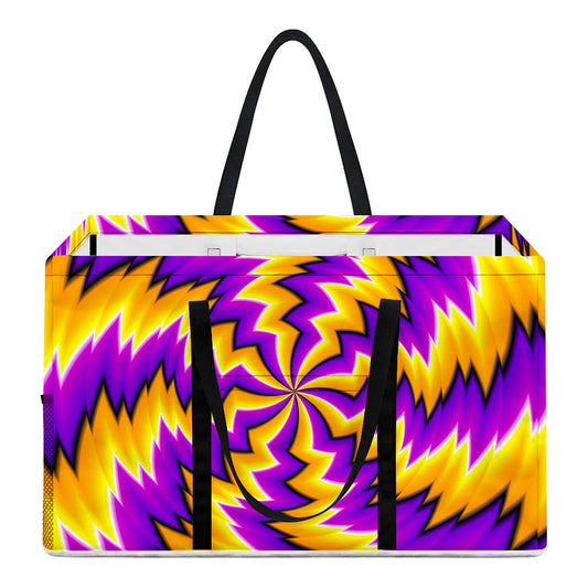 Yellow Vortex Moving Optical Illusion Utility Tote Bag