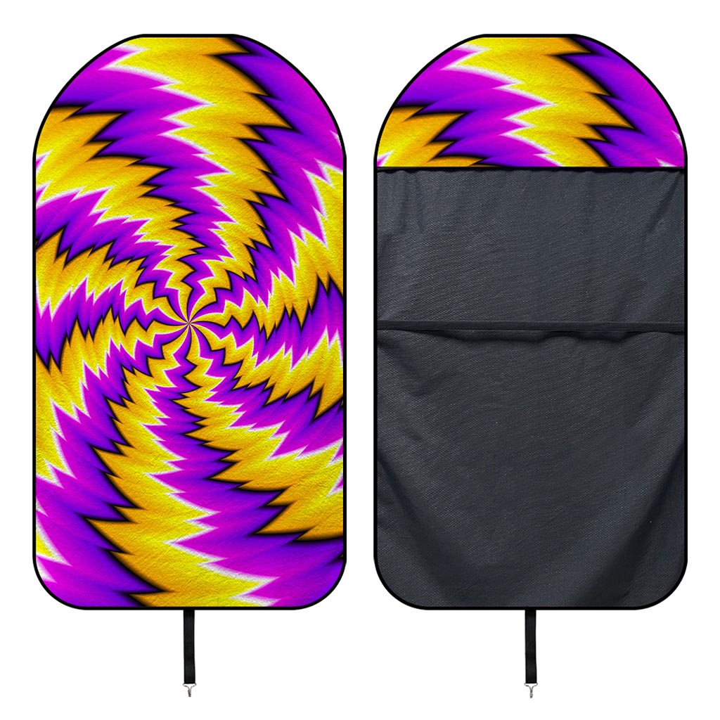 Yellow Vortex Moving Optical Illusion Waterproof Car Seat Cover