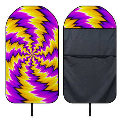 Yellow Vortex Moving Optical Illusion Waterproof Car Seat Cover