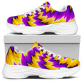 Yellow Vortex Moving Optical Illusion White Chunky Shoes