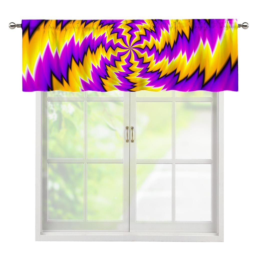 Yellow Vortex Moving Optical Illusion Window Valance