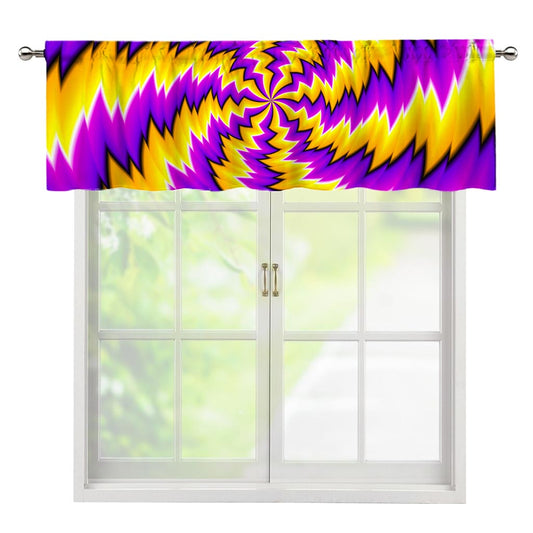 Yellow Vortex Moving Optical Illusion Window Valance