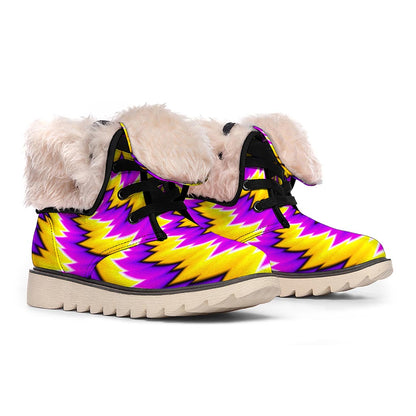 Yellow Vortex Moving Optical Illusion Winter Boots