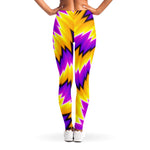 Yellow Vortex Moving Optical Illusion Women's Leggings