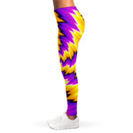 Yellow Vortex Moving Optical Illusion Women's Leggings