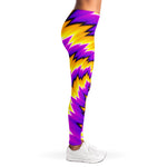 Yellow Vortex Moving Optical Illusion Women's Leggings