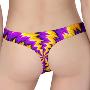 Yellow Vortex Moving Optical Illusion Women's Thong