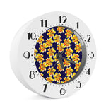 Yellow Watercolor Lily Pattern Print Alarm Clock