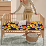 Yellow Watercolor Lily Pattern Print Baby Crib Sheet